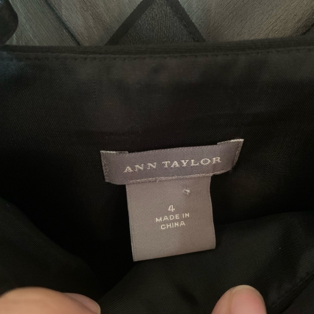 Ann Taylor Y2K Babydoll Sheer V-neck Empire Waist Dress Sz 4 Party Silk Dressy - Picture 6 of 8